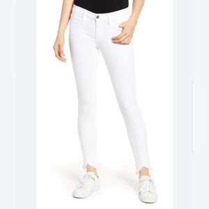 Frame Denim Le High Skinny Double Triangle Raw in Blanc Color White Size 26
